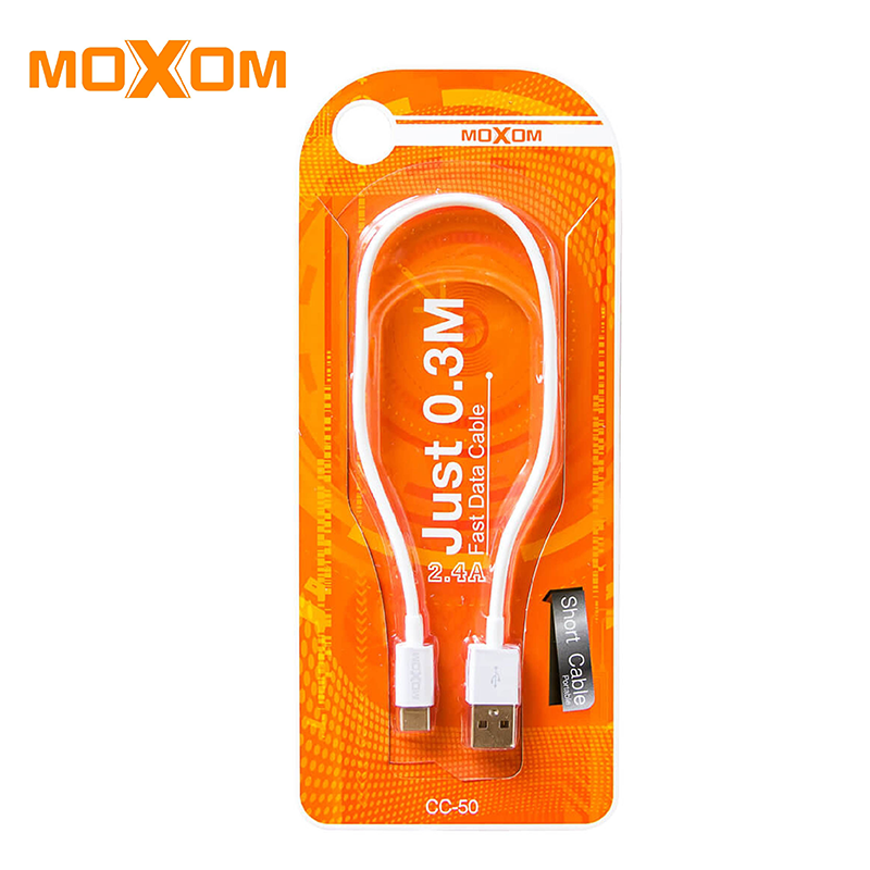 MOXOM Data Kabl USB to Micro CC-50 30cm White/Beli