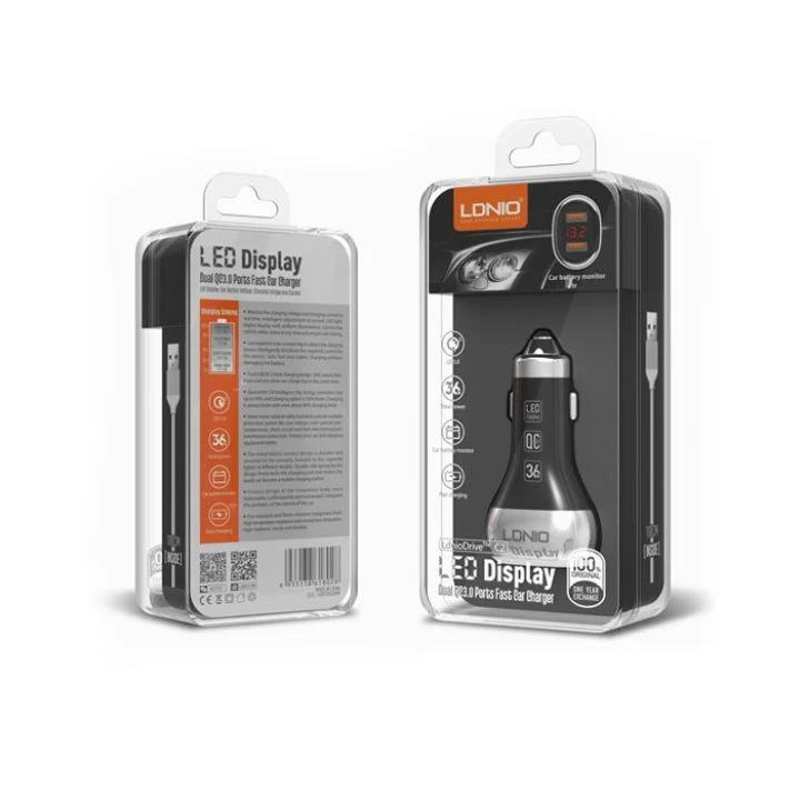 LDNIO C2 QC3.0 auto punjač micro USB