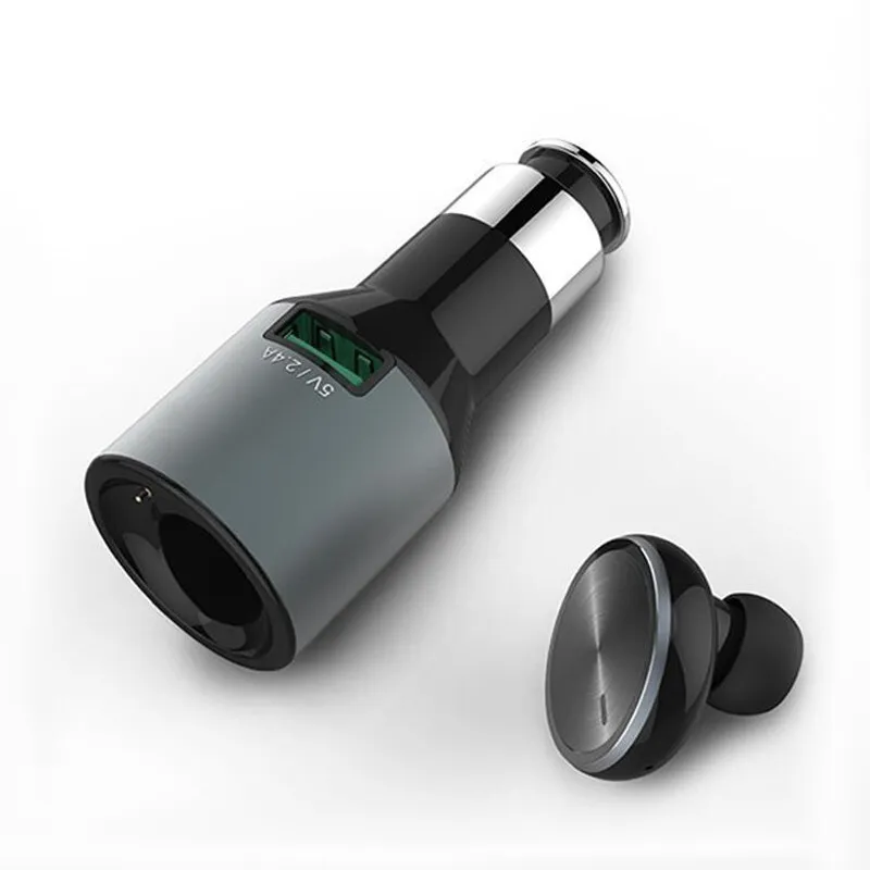 LDNIO Auto punjač  2.4A CM20 sa bluetooth slušalicom 