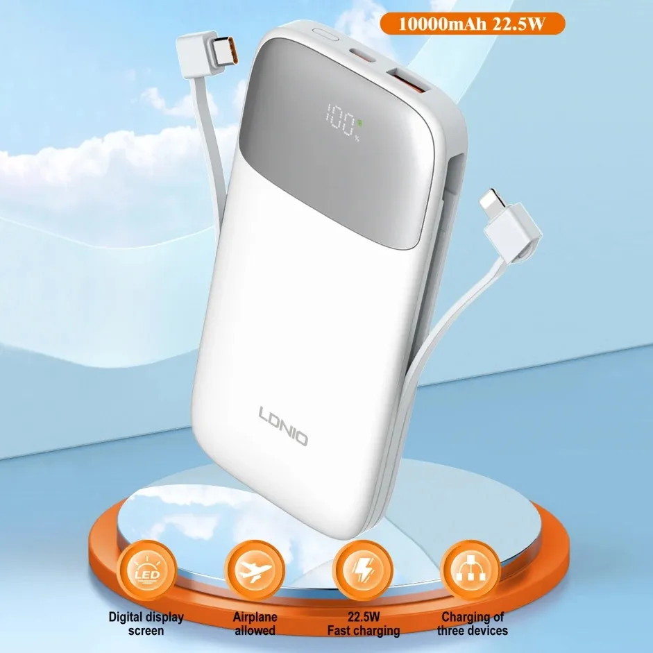  LDNIO POWER BANK PQ19 10000mAh, bela